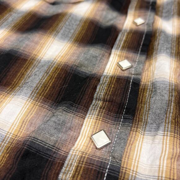 Vtg Rockmount Ranch Wear Pearl Snap Shirt Mens Small Plaid Diamond Western Retro - Picture 5 of 7